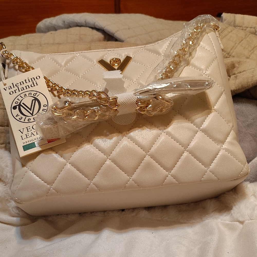 Valentino Orlandi White Quilted Women's Bag
